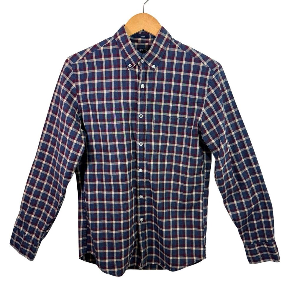 J. Crew Flex Washed Button Down Shirt Men's Medium Classic Fit Long Sleeve